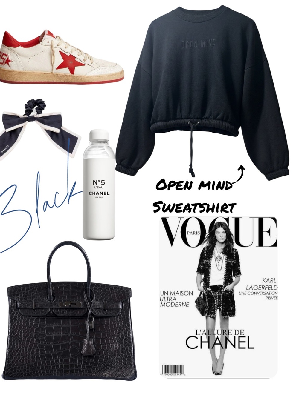 Primark Open Mind Black Cropped Sweatshirt